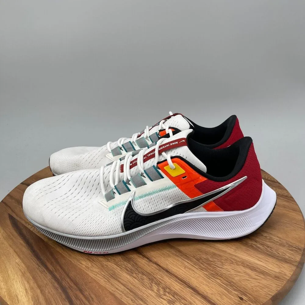 Nike Air Zoom Pegasus 38 Shoes Mens Size 12.5 Sail Gym Red Dune Running Comfort